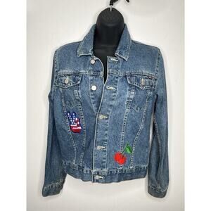 Vintage Tommy Hilfiger Denim Jean Jacket USA Patches Women’s Size Small